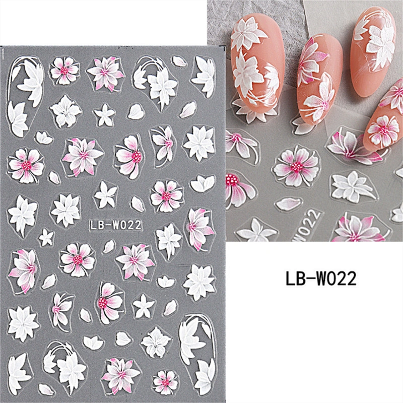 Rose Glazed Lace Flower​​​​​​​ Nail Stickers